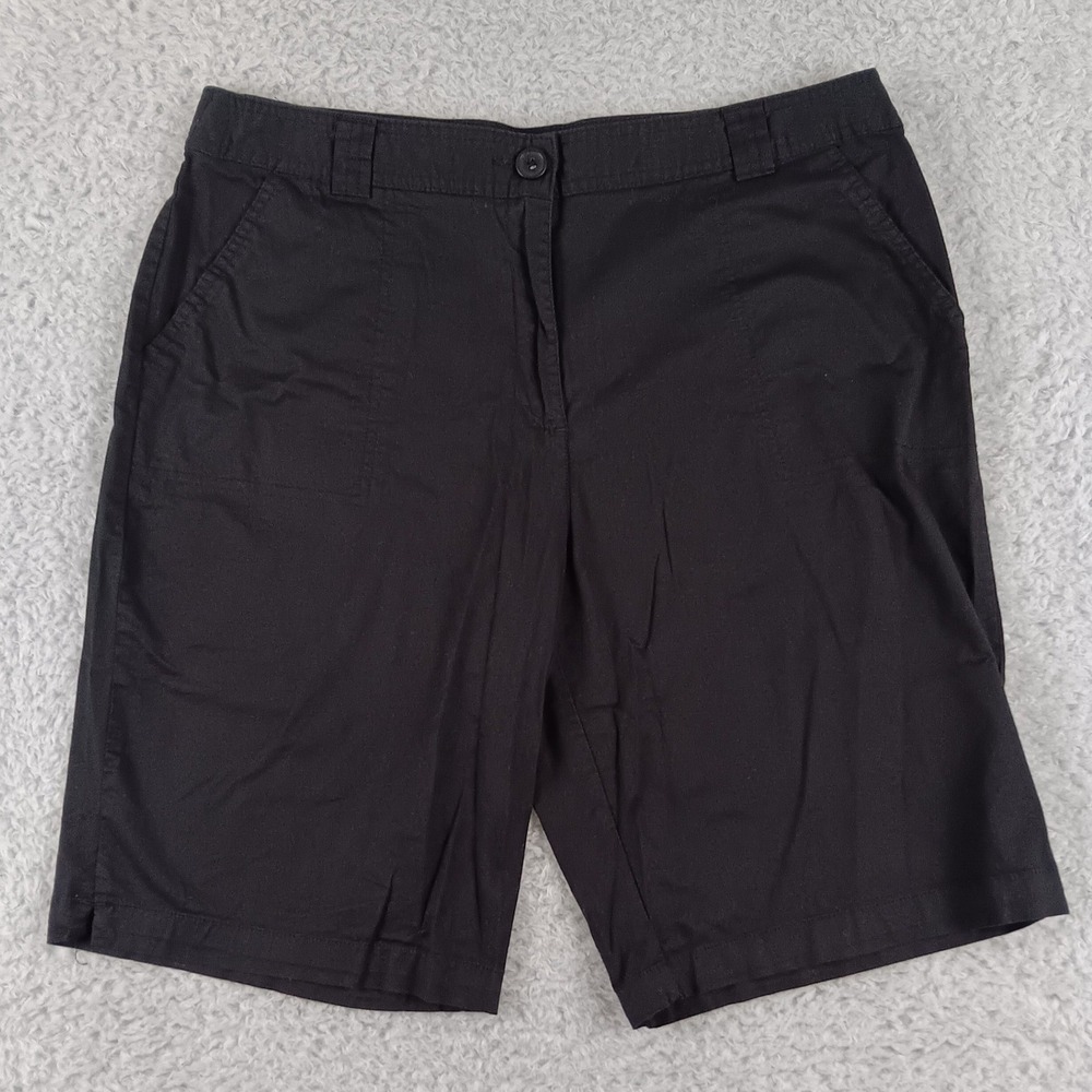 White Stag Womens Black Soot Bermuda Shorts Size 16 Cotton Stretch WSL15801SO